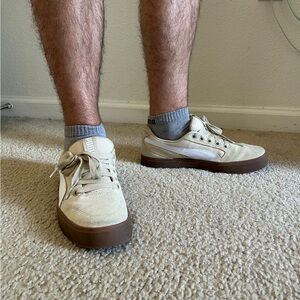 Puma Cream Sneakers with Brown Soles